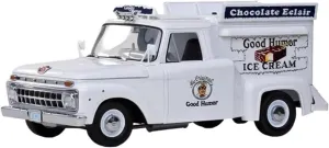 1 18 for Ford 1965 F-100 Pick-up Ice Cream Truck Alloy Car Model Emulation Car Model Collection Toy Motor Vehicles Toys