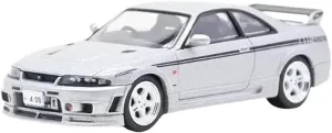 1 64 for Matsuda Secondary GTR R33 Diecast Alloy Car Model Silver Holiday Toy for Children Display Motor Vehicles Toys