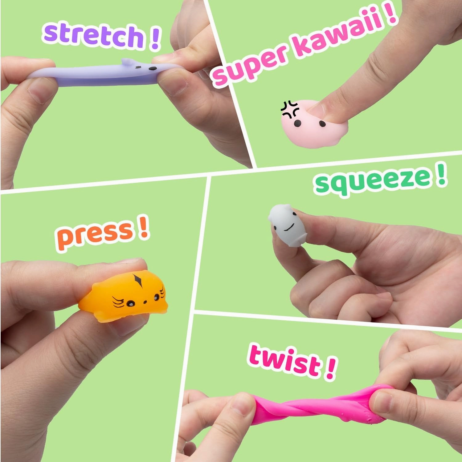 110 Pcs Mochi Squishy Toy, Mini Kawaii Squishies Bulk Sensory Fidget Toys Goody Bag Party Favors for Kids, Classroom Prizes Pinata Filler Carnival Stocking Stuffers Christmas Birthday Gifts