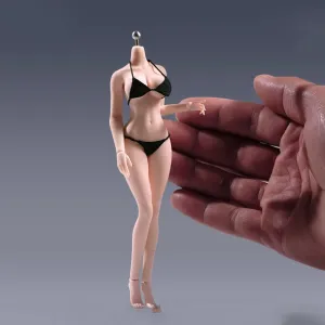 1/12 Scale Female Body,Fitness Edition Beauty Action Figure Body 6inch Super Flexible Pale Skin Seamless with Detachable Hand Feet Miniature Modle for Bodybuilding Sports Hobby Collection