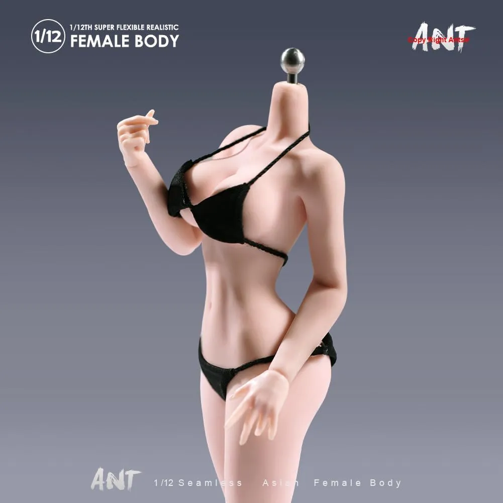1/12 Scale Female Body,Fitness Edition Beauty Action Figure Body 6inch Super Flexible Pale Skin Seamless with Detachable Hand Feet Miniature Modle for Bodybuilding Sports Hobby Collection