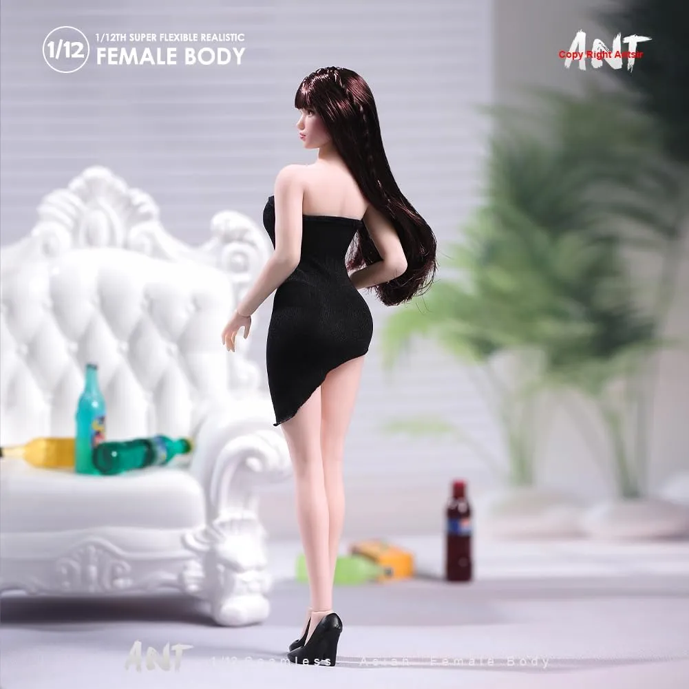 1/12 Scale Female Body,Fitness Edition Beauty Action Figure Body 6inch Super Flexible Pale Skin Seamless with Detachable Hand Feet Miniature Modle for Bodybuilding Sports Hobby Collection