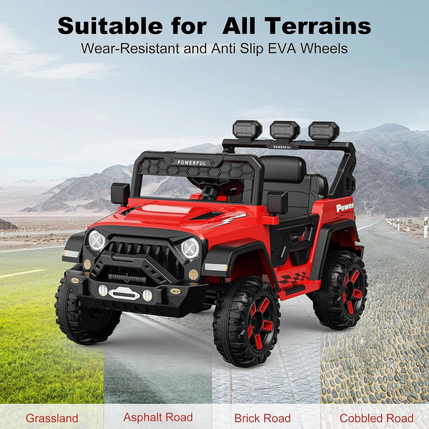 12V Ride On Truck Car with Parent Remote Control, Kids Electric Vehicle Car for Toddlers, Kids Car to Drive, Battery Powered Toy Car with 4 Wheels, LED Light, Bluetooth, 3 Speeds, Red