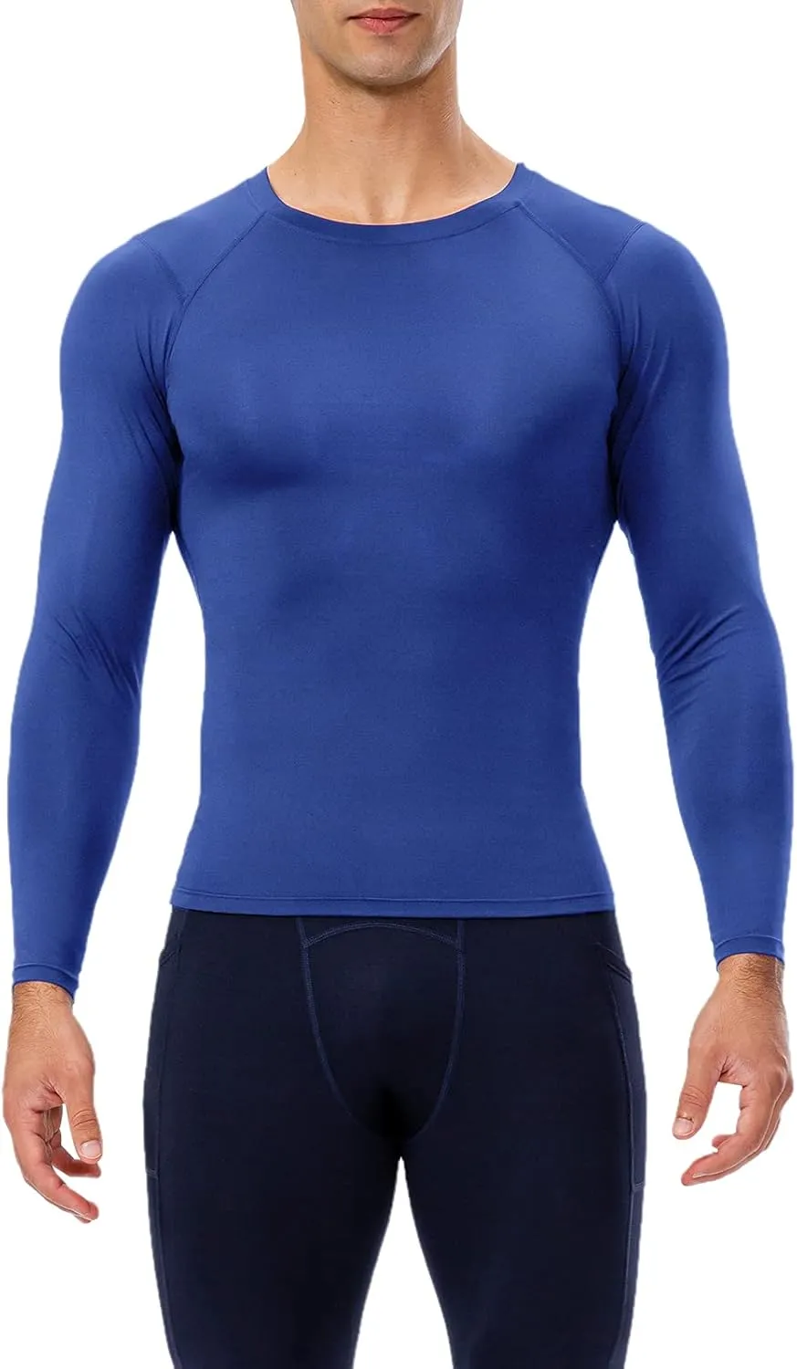 1/3 Pack Men's Compression Shirts Long Sleeve Athletic Workout Base Layer Quick Dry Fit Basketball Football Tops Undershirts
