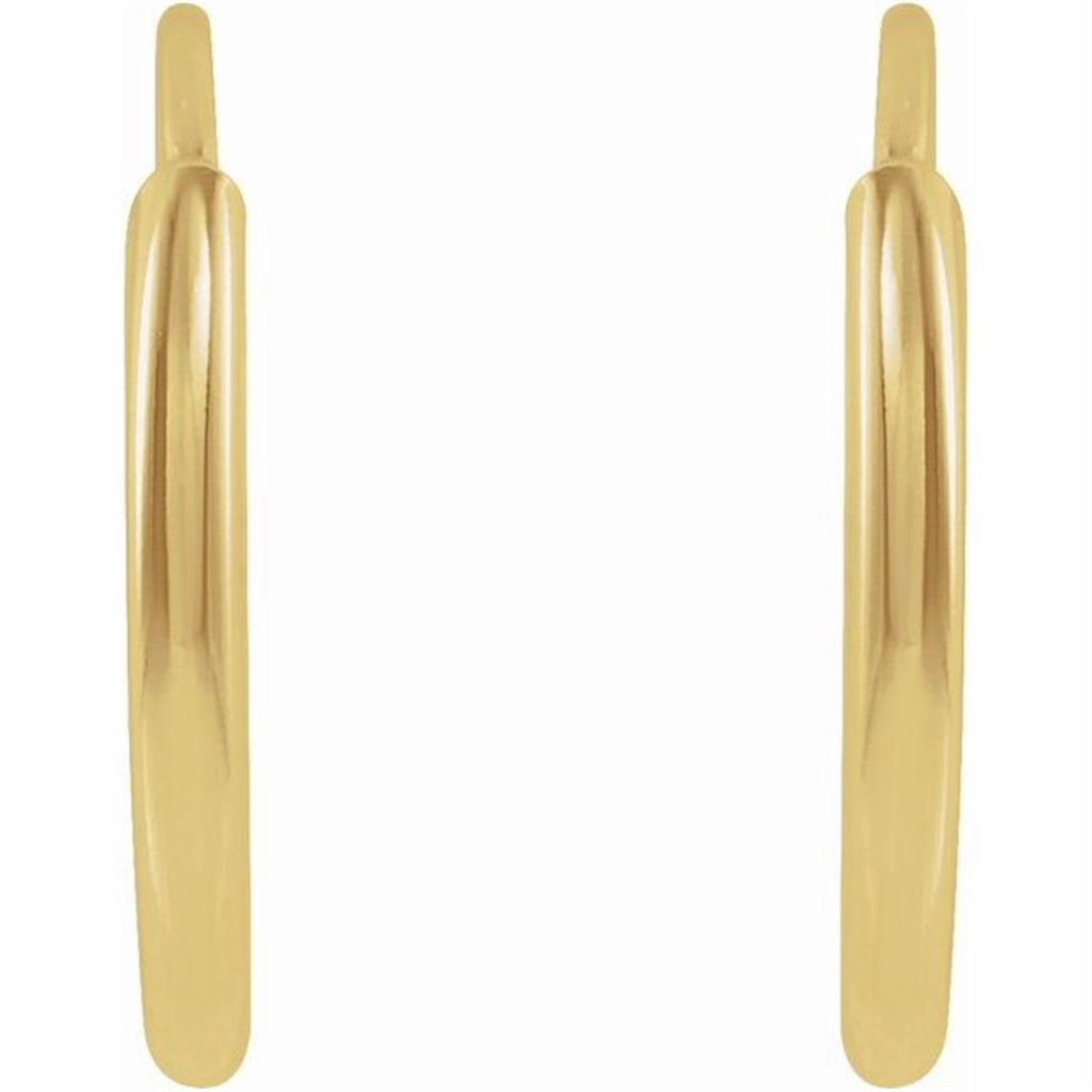 14K Yellow Gold Flexible Endless 10 mm Hoop Earrings