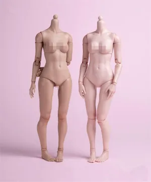 1/6 Scale Female Body Joint Flexible Girl Figures Normal Fat Leg Anime Body 12" White Suntan Skin Action Figures Body Model for Hobby Collection (AT202 Pale Skin)