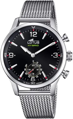 18803/3 Connected Collection, 43 mm Black Case with Steel Strap for Men, One Size, Bracelet