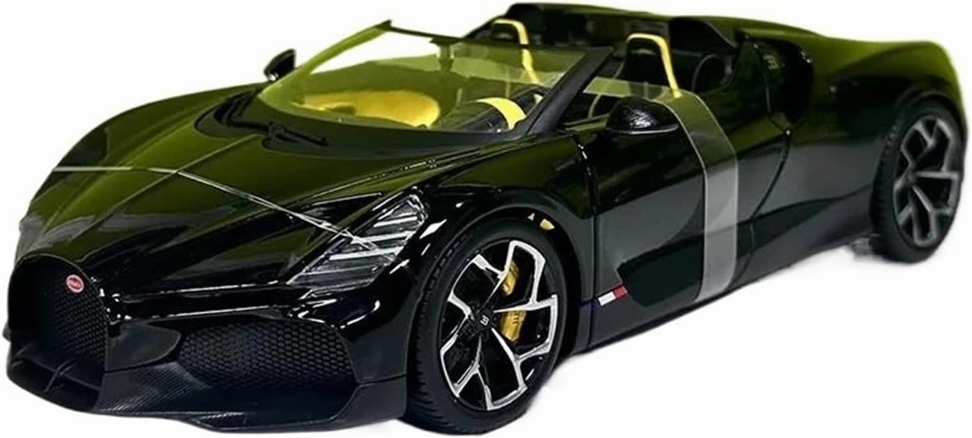 1 18 for Bugatti W16 Mistral Alloy Miniature Diecast Car Model Sports Car Christmas Kid Toy Collection Motor Vehicles Toys(Black)