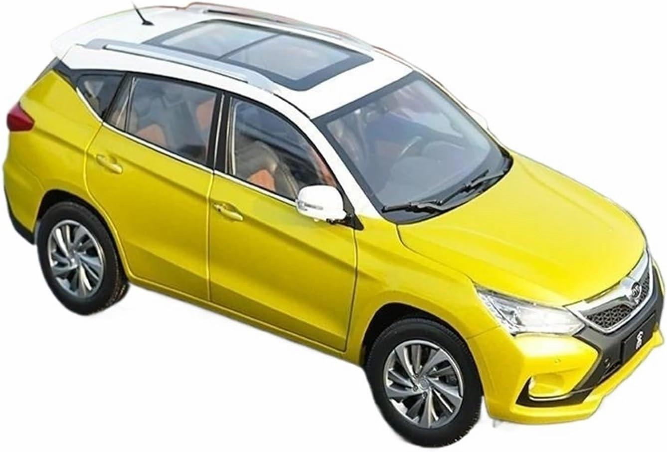 1 18 for BYD Song Simulation Alloy Car Model Toy Car Die-Casting Model with Base Collection Display Motor Vehicles Toys(Yellow)