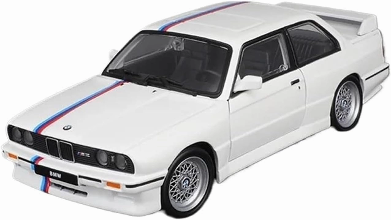 1 24 for BMW 1988 M3(E30) Alloy Miniature Diecast Car Model Retro Car Luxury Vehicle Christmas Kids Toys Motor Vehicles Toys(White)