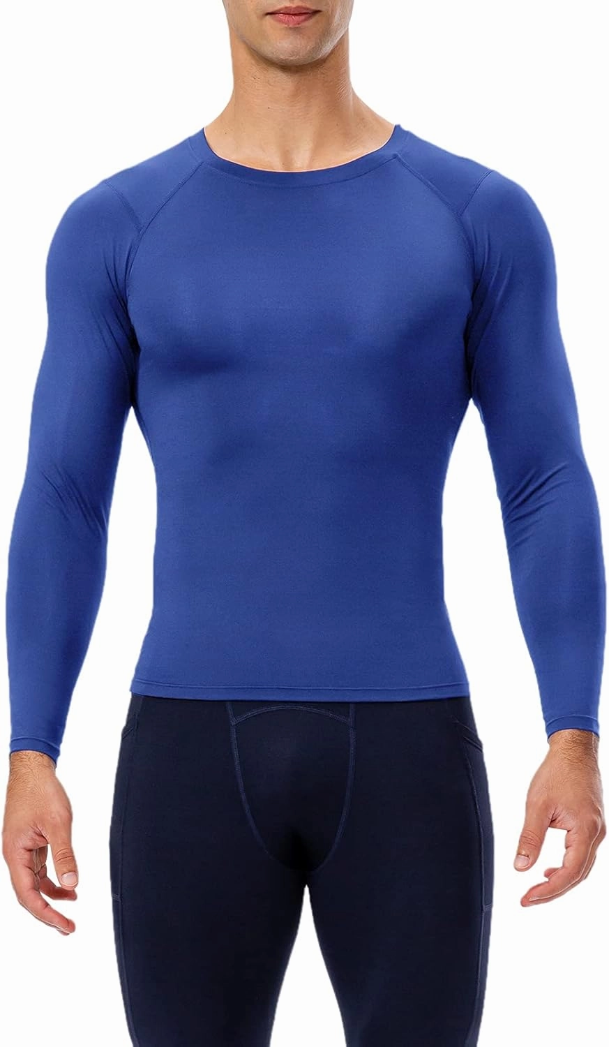 1/3 Pack Men's Compression Shirts Long Sleeve Athletic Workout Base Layer Quick Dry Fit Basketball Football Tops Undershirts