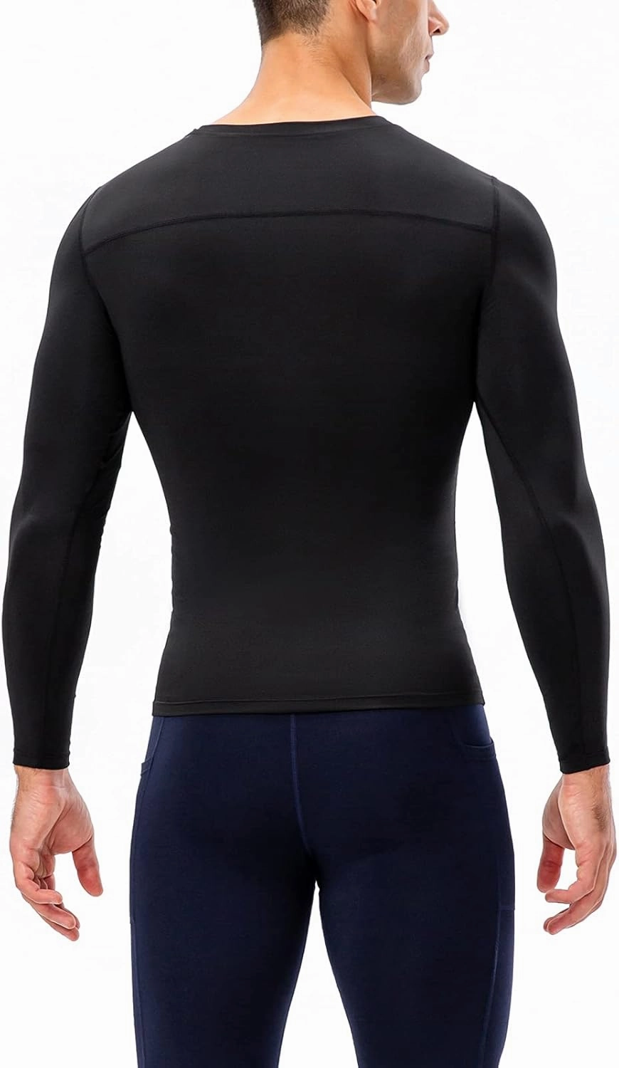 1/3 Pack Men's Compression Shirts Long Sleeve Athletic Workout Base Layer Quick Dry Fit Basketball Football Tops Undershirts