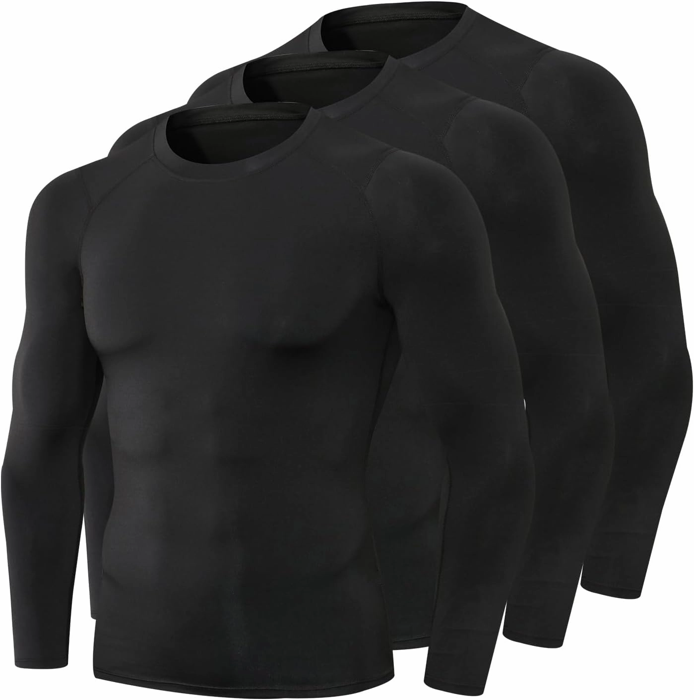 1/3 Pack Men's Compression Shirts Long Sleeve Athletic Workout Base Layer Quick Dry Fit Basketball Football Tops Undershirts