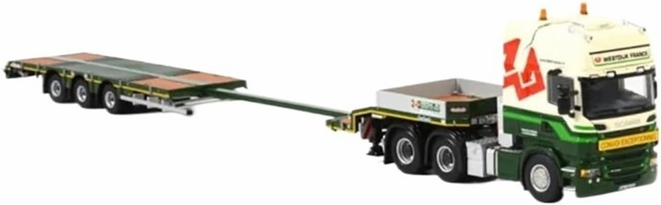 1:50 for WSI 3 Axle Low Plate Transporter Alloy Die Casting Model Collection Ornament Souvenir Motor Vehicles Toys