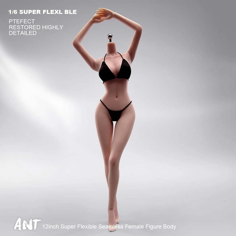 1:6 Scale Make Up Female Body with Clothes Super Flexible Joints Miniature Action Figure Seamless Body Large Breast for Hobby Collection (240101S Suntan Skin)