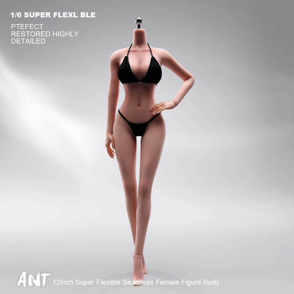1:6 Scale Make Up Female Body with Clothes Super Flexible Joints Miniature Action Figure Seamless Body Large Breast for Hobby Collection (240101S Suntan Skin)
