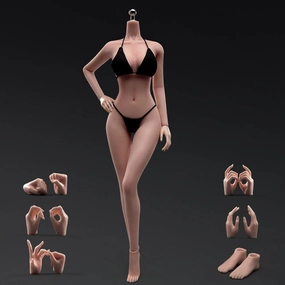 1:6 Scale Make Up Female Body with Clothes Super Flexible Joints Miniature Action Figure Seamless Body Large Breast for Hobby Collection (240101S Suntan Skin)