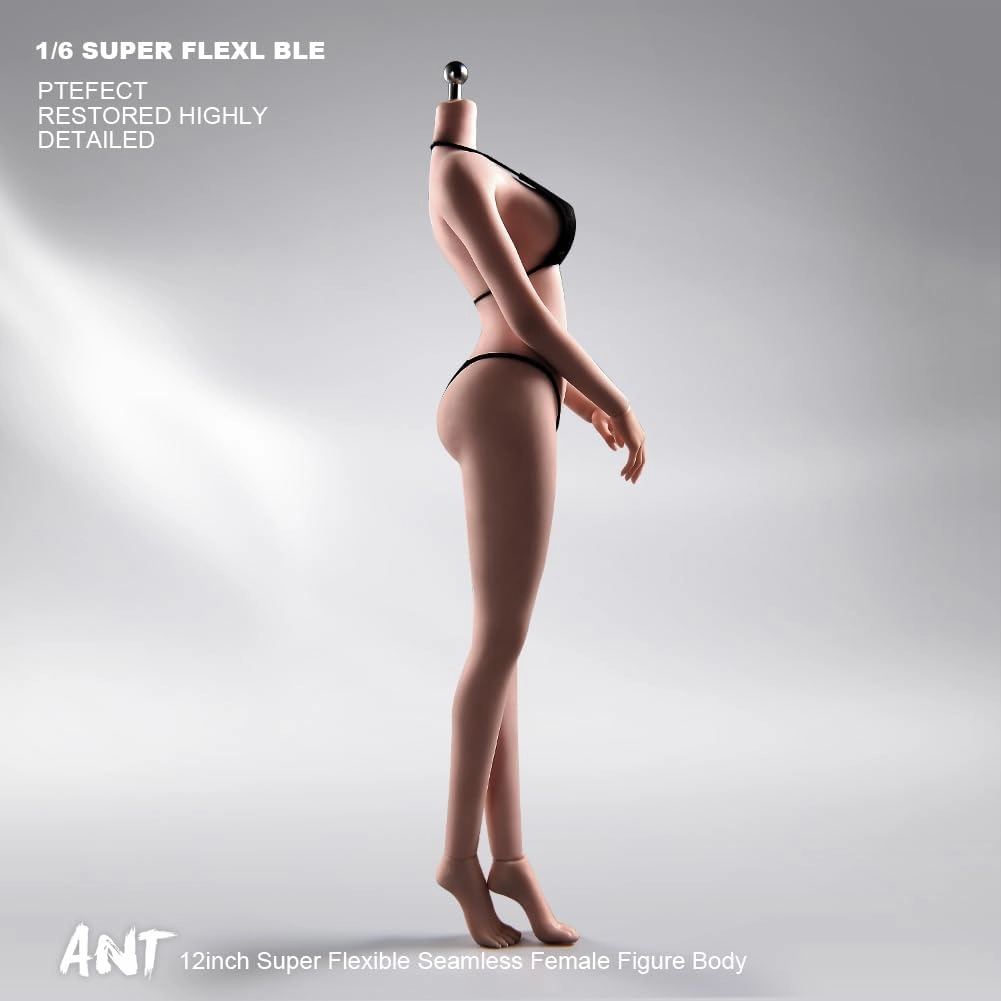 1:6 Scale Make Up Female Body with Clothes Super Flexible Joints Miniature Action Figure Seamless Body Large Breast for Hobby Collection (240101S Suntan Skin)