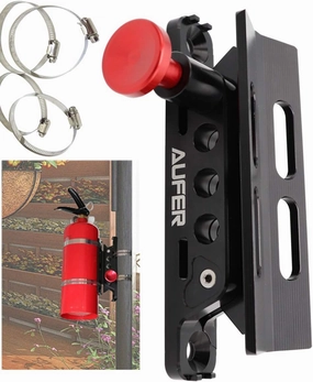 1 Year Warranty-Universal Adjustable Roll Bar Fire Extinguisher Mount Holder Compatible with for Jeep Wrangler Gladiator Bronco UTV Polaris RZR Ranger Can Am Camper Van ATV Boat,Aluminum