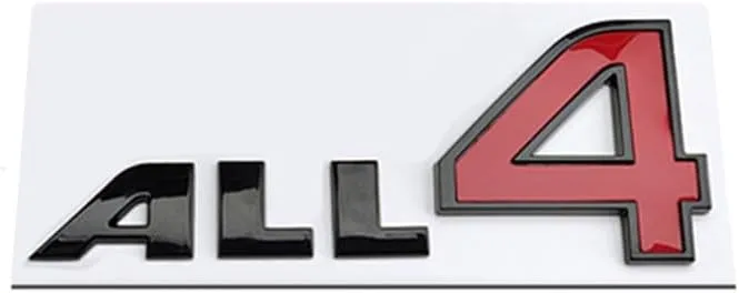 1Pc ALL4 Letter Emblem 3D ABS Badge Car Stickers Decal for Mini Cooper S ONE JCW F54 F55 F56 F57 F60 R50 R52 R53 R56 R57 R58 R59 R60 R61 Clubman Countryman (Black&Red)