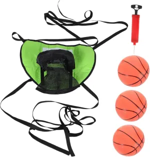 1Set Trampoline Basketball Hoop Attachment Unique Sports Game with Balls Pump for Garden Fun Durable Space Saving Design Compatible with Standard Trampolines