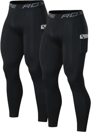 2 Pack Men's 3/4 One Leg Compression Capri Tights Pants Basketball Athletic Running