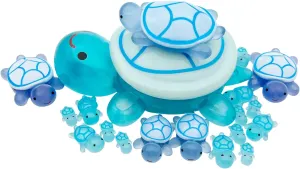 20 Pcs Turtle Family Resin Ornament Sea Turtle Models Statues Tortoise Decor Accessories Miniature Animal Decoration for Fairy Garden Micro Landscape Fish Tank Plant Bonsai Dollhouse (Blue)