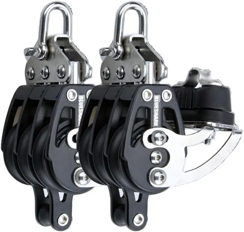 2262-38 mm Fixed Triple Adjustable Cam Becket Aluminum Sailing Block - Max Line: 3/8” (10 mm), Safe Working Load (SWL): 1700 lbs, Breaking Load: 3700 lbs (2-Pack)