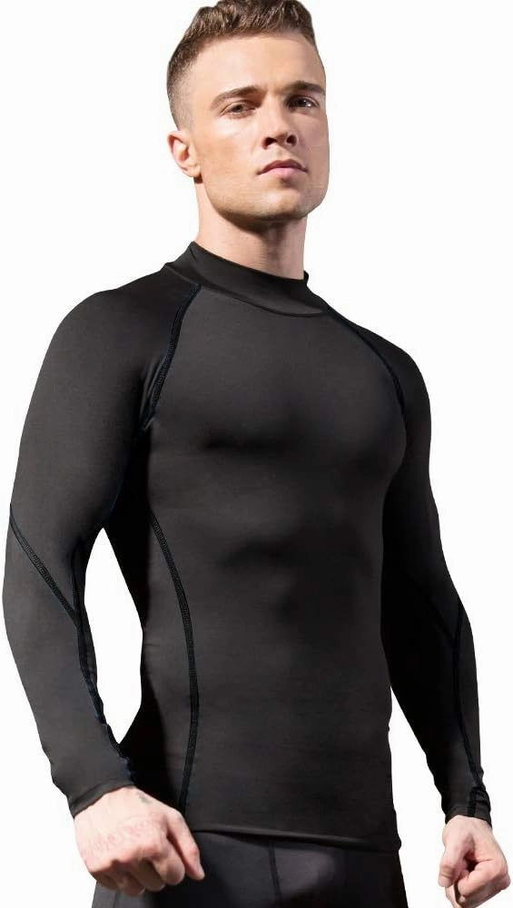 2/3 Pack Men's Compression Shirts Long Sleeve Workout Shirts Mock Turtleneck Athletic Base Layer Active Undershirts Tops