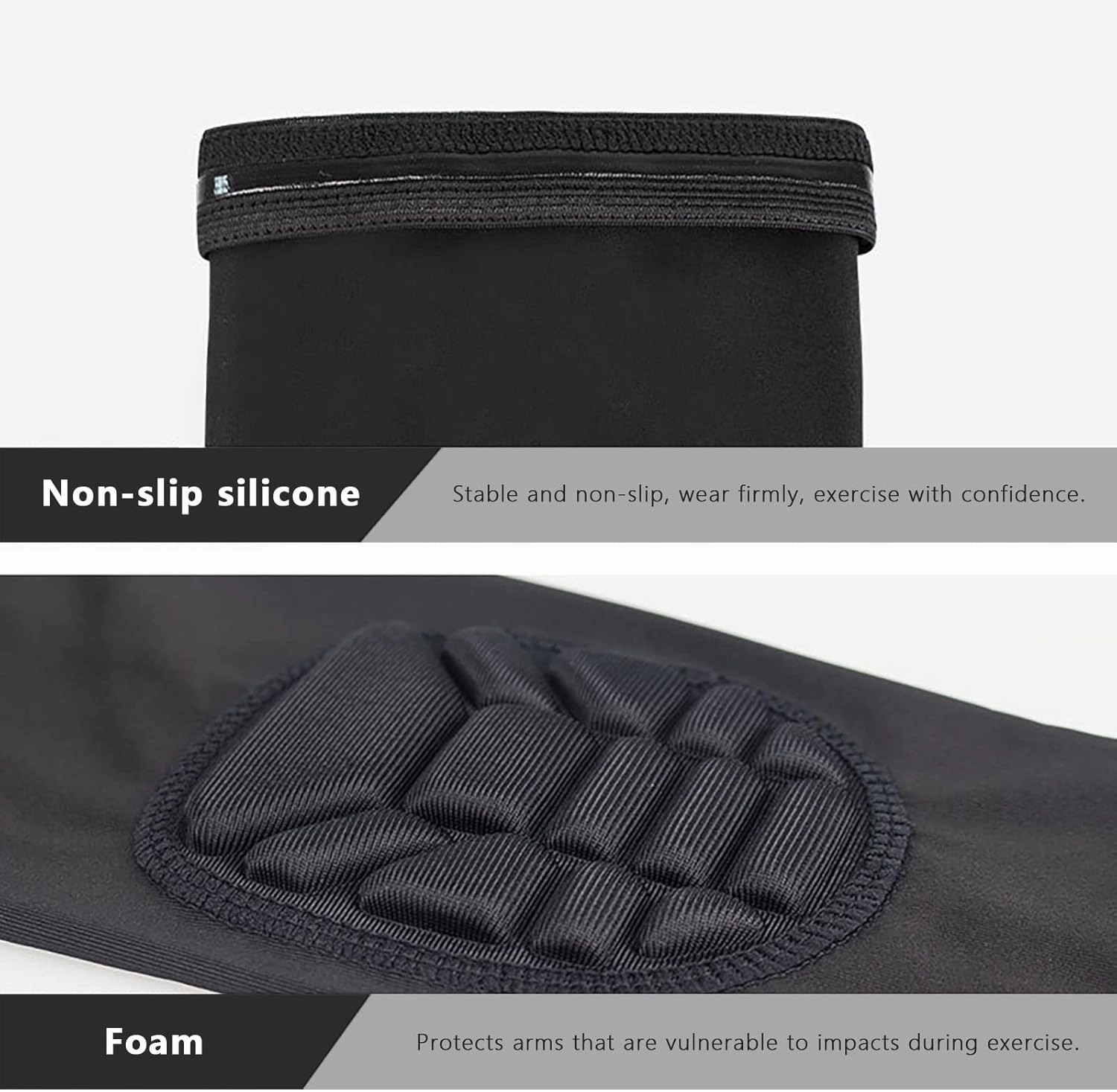 2 Pack Padded Elbow Pads Elbow Brace Basketball Shooter Sleeves Anti-Collision Arm Compression Sleeves for Youth Adult