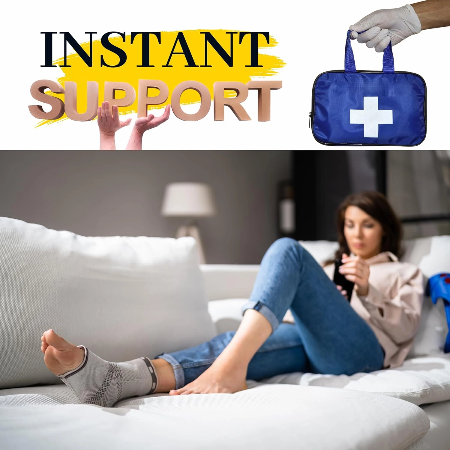 2 PCs Ankle Brace for Plantar Fasciitis & Achilles Tendon – Compression Support Sleeve for Men & Women, Helps with Peroneal Tendonitis, Heel & Foot Pain Relief (Orange, Medium)