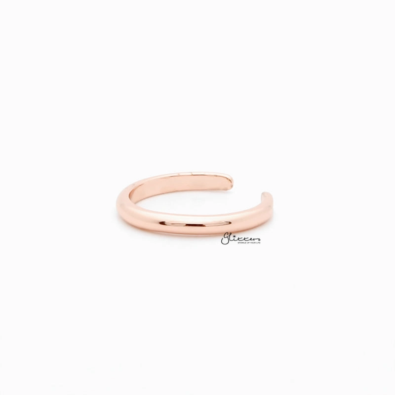 2mm Plain Band Toe Ring - Rose Gold