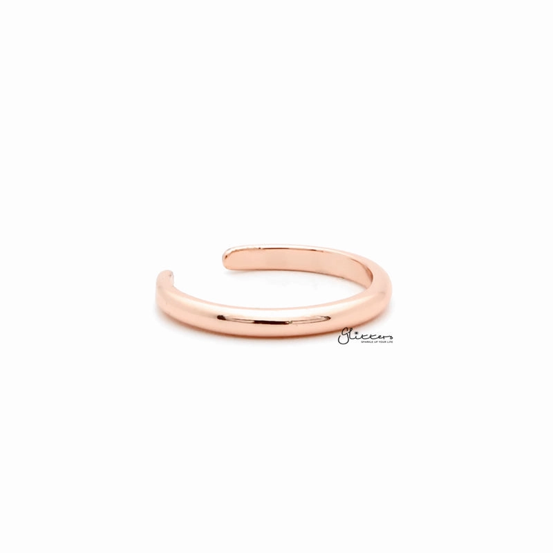 2mm Plain Band Toe Ring - Rose Gold