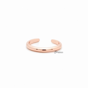 2mm Plain Band Toe Ring - Rose Gold