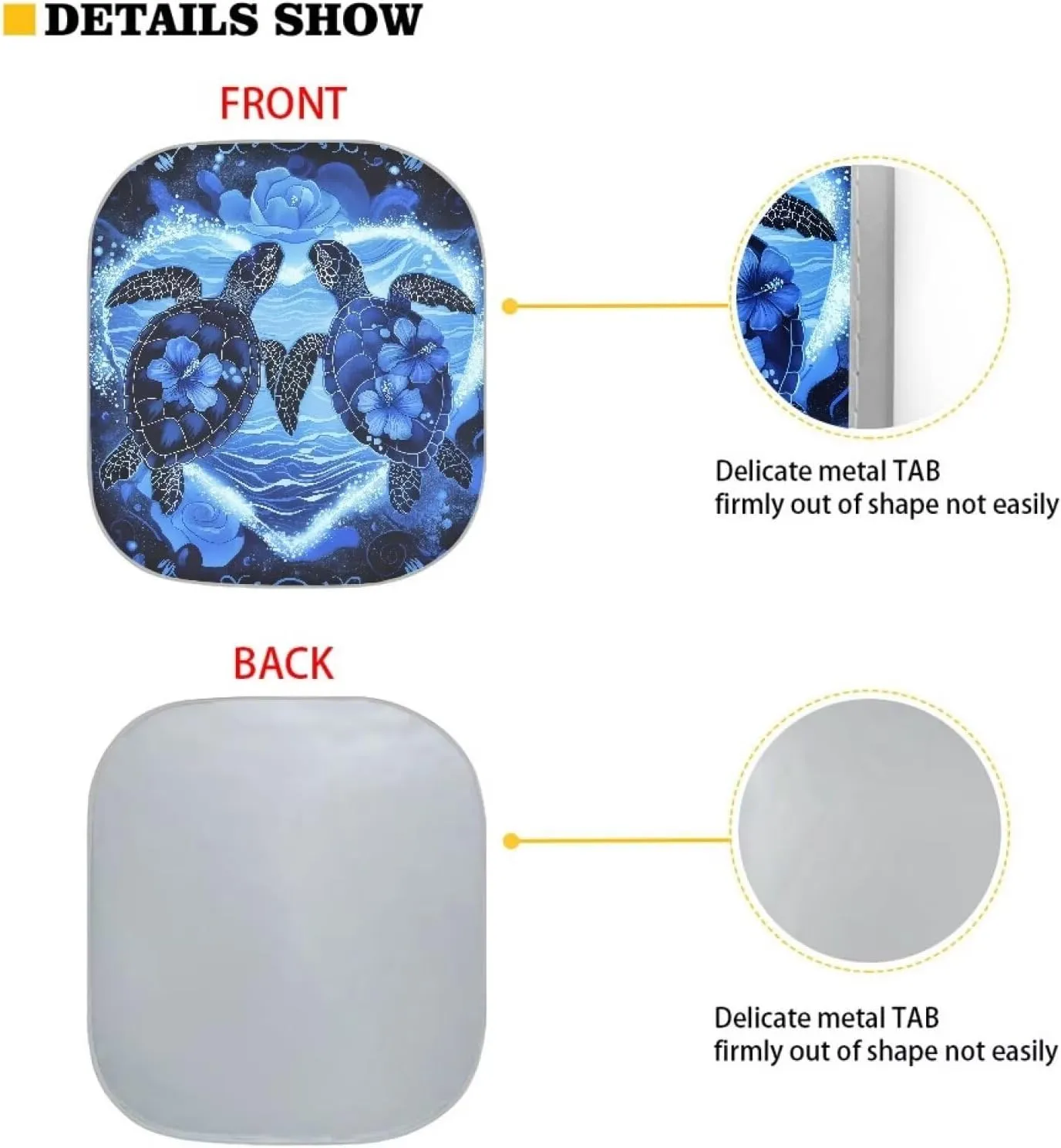2pcs Sea Turtle Sun Shade for Car Windshield Front Windows Sunshade Foldable Sun UV Rays Blocker Keep Vehicle Cool Automotive Interior Accessries