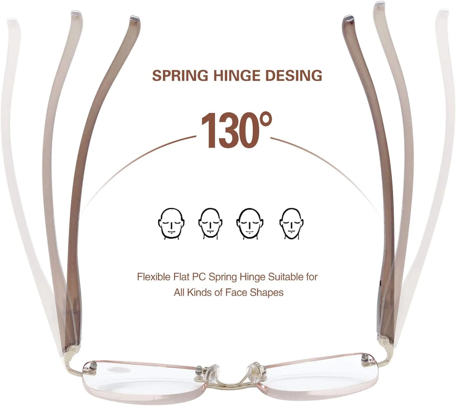 3-Pack Rimless Reading Glasses For Women, Lightweight Spring Hinge Readers, Classic Elegant Artistic Eyeglasses UV 400