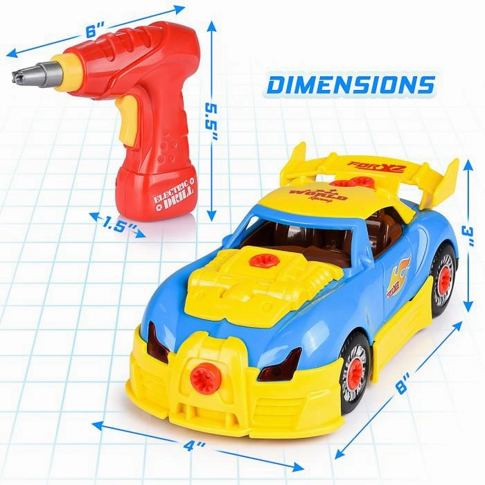 30-Piece:  Kids’ Take Apart Racing Car Toy Construction Play Set