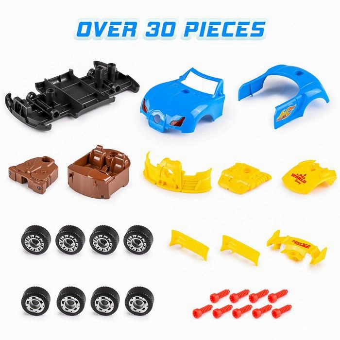 30-Piece:  Kids’ Take Apart Racing Car Toy Construction Play Set