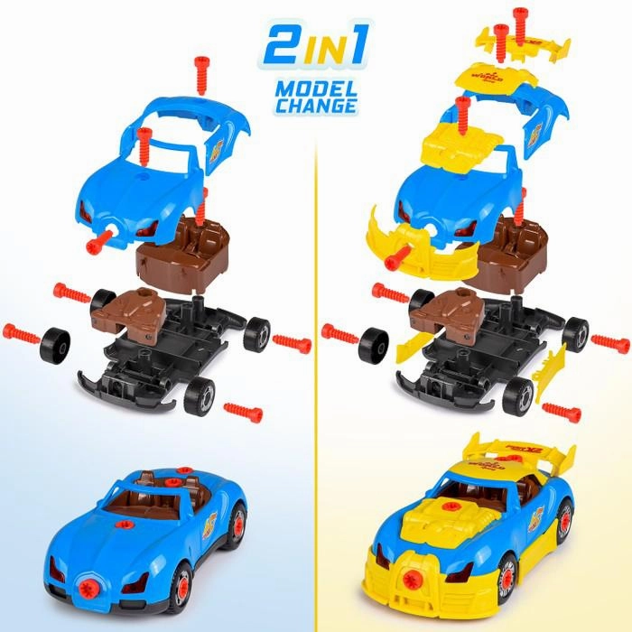 30-Piece:  Kids’ Take Apart Racing Car Toy Construction Play Set
