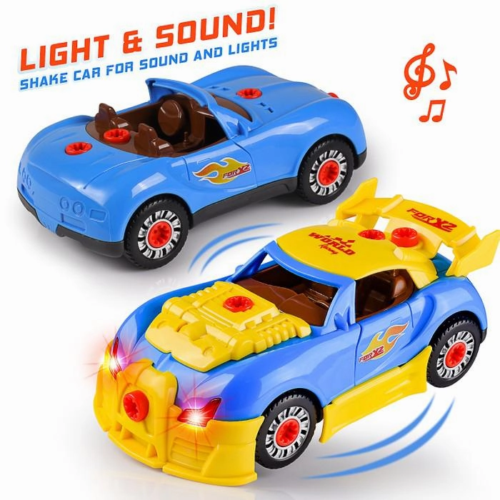 30-Piece:  Kids’ Take Apart Racing Car Toy Construction Play Set