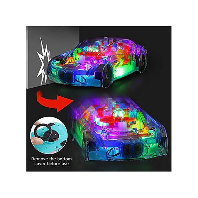 360 Degree Bump & Go Rotating Transparent Concept Racing Car Toy with Music & Light (6 Months - 4 Years)