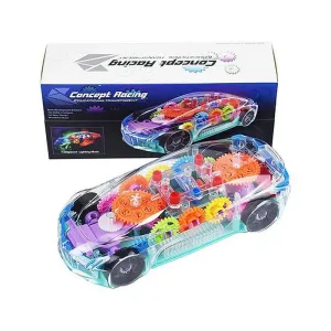 360 Degree Bump & Go Rotating Transparent Concept Racing Car Toy with Music & Light (6 Months - 4 Years)