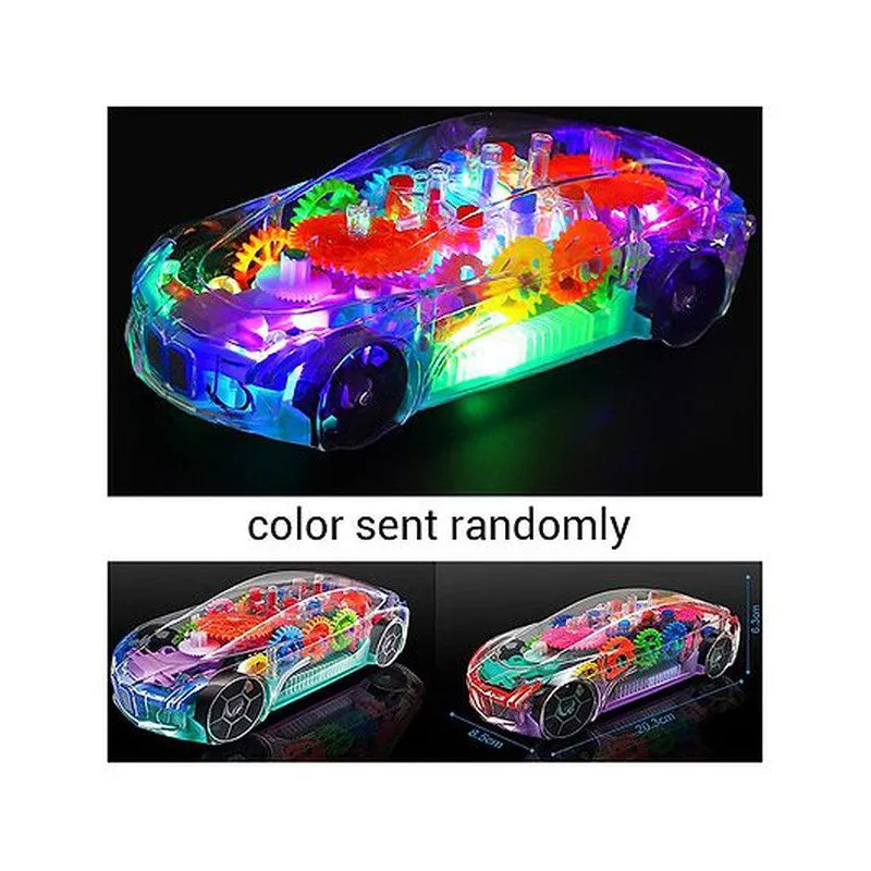 360 Degree Bump & Go Rotating Transparent Concept Racing Car Toy with Music & Light (6 Months - 4 Years)