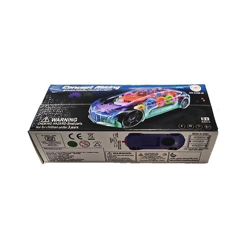 360 Degree Bump & Go Rotating Transparent Concept Racing Car Toy with Music & Light (6 Months - 4 Years)