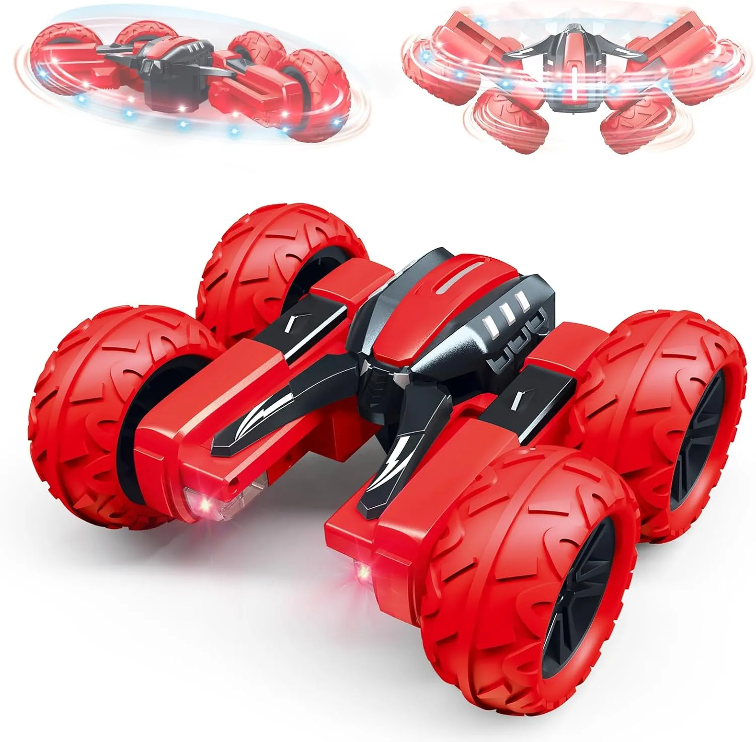 360 Rotating Stunt Car with Lights - Red