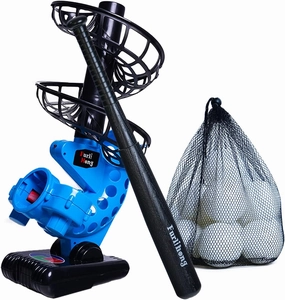 380BH Baseball Pitching Machine, Battery Powered, Angle Adjustable, Comes with Bat and One Dozen Training Balls, for Kids and Beginner