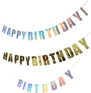 3pcs Birthday Party Pull Flag Squid Toys for Birthday Hanging Decoration Shiny Birthday Banner Birthday Sign Bunting Umbrella Bunting Birthday Paper The Banner, 200x17x0.1cm