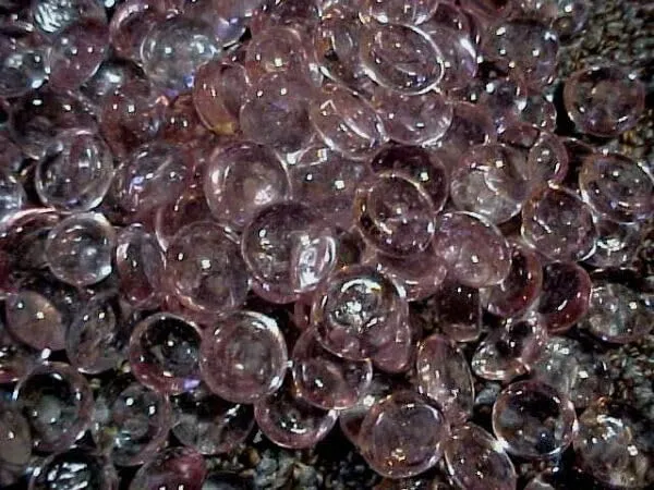 50 Pink Orchid Flat Glass Marbles GEMS VASE FILLERS Fish Tank 5.99