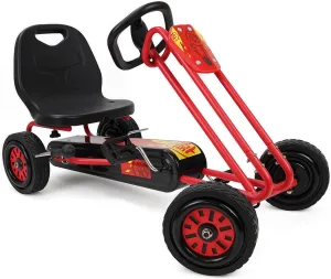 509 Crew Rocket Pedal Go Kart - Red | Pedal Car | Ride On Toys for Boys & Girls with Ergonomic Adjustable Seat & Sharp Handling, Ages 4  (U918002), Large