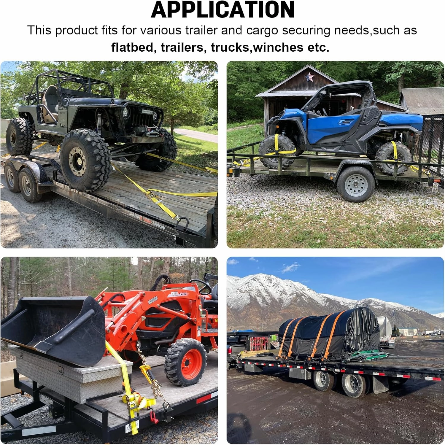 5/8” Stake Pocket Tie Down D Rings,Heavy Duty Trailer D Rings with Anti-Loss Pin, Adjustable Utility Towing D Rings 18000 LBS Capacity for Flatbed Cargo Trucks and Trailers,4 PCS Trailer Accessories